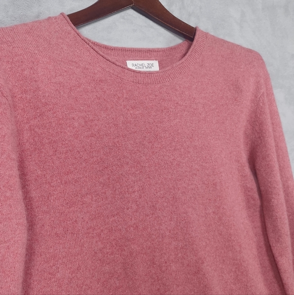 Rachel Zoe Women's 100% 2-Ply Cashmere Sweater Small Pink Crewneck Pullover Top - Picture 4 of 10